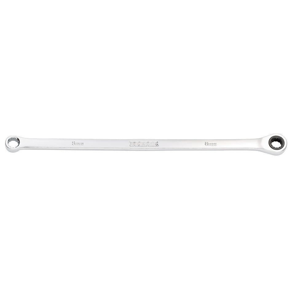 Draper HI-TORQ Metric Extra-Long Double Ring Ratchet Spanner, 8mm : Model No. 8231BSXLMM