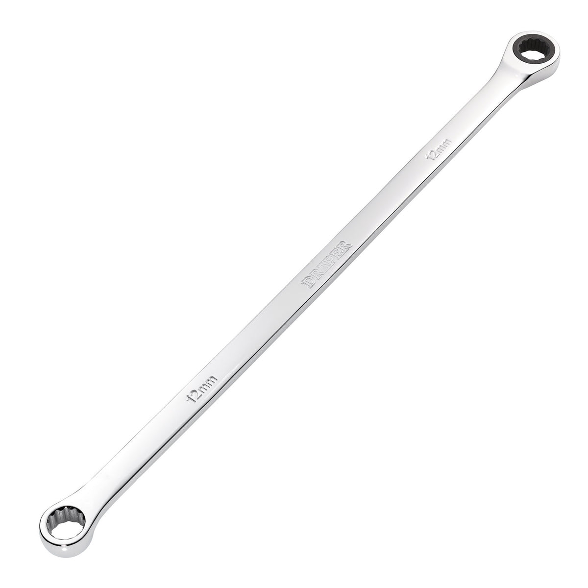 Draper HI-TORQ Metric Extra-Long Double Ring Ratchet Spanner, 12mm : Model No. 8231BSXLMM