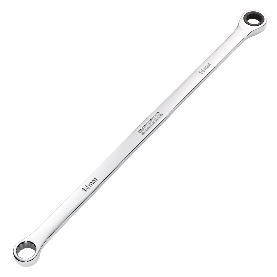Draper HI-TORQ Metric Extra-Long Double Ring Ratchet Spanner, 14mm : Model No. 8231BSXLMM