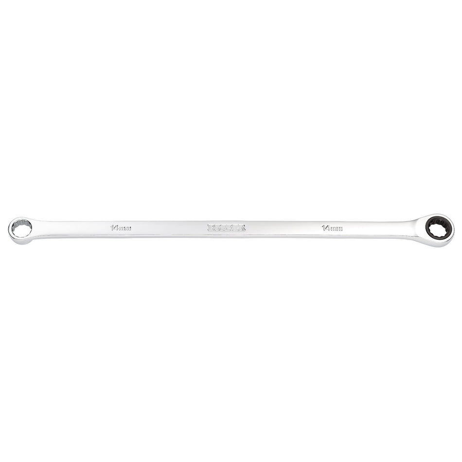 Draper HI-TORQ Metric Extra-Long Double Ring Ratchet Spanner, 14mm : Model No. 8231BSXLMM