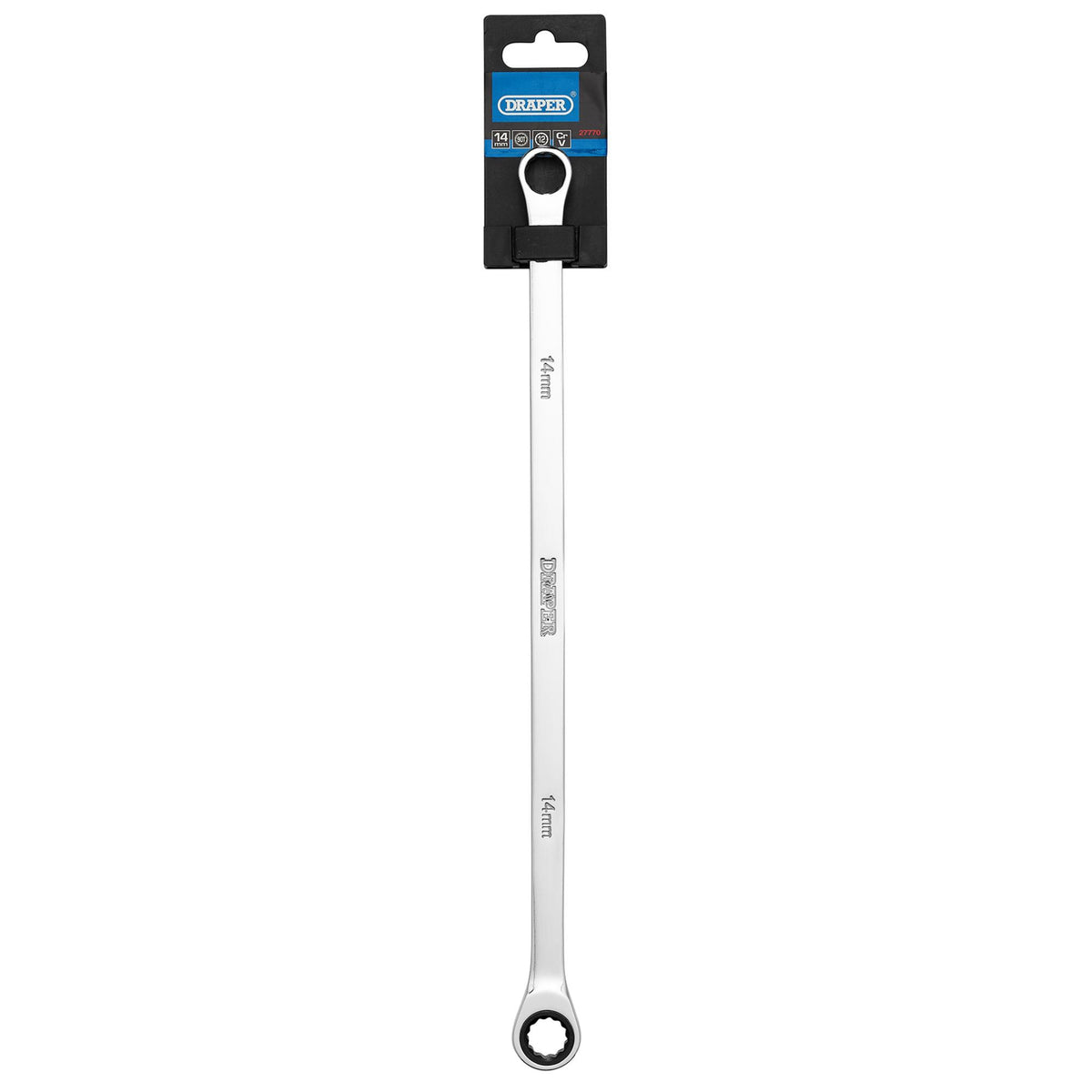 Draper HI-TORQ Metric Extra-Long Double Ring Ratchet Spanner, 14mm : Model No. 8231BSXLMM