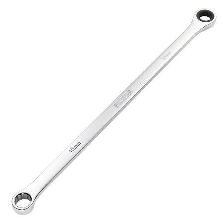 Draper HI-TORQ Metric Extra-Long Double Ring Ratchet Spanner, 15mm : Model No. 8231BSXLMM