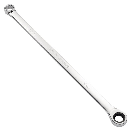 Draper HI-TORQ Metric Extra-Long Double Ring Ratchet Spanner, 15mm : Model No. 8231BSXLMM