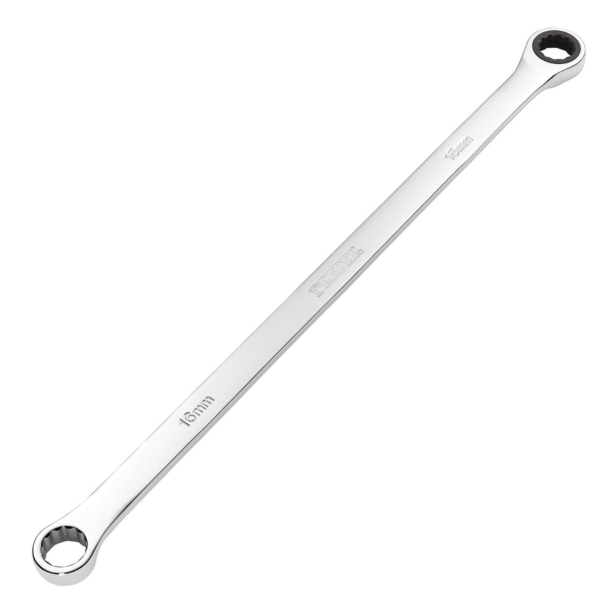 Draper HI-TORQ Metric Extra-Long Double Ring Ratchet Spanner, 16mm : Model No. 8231BSXLMM