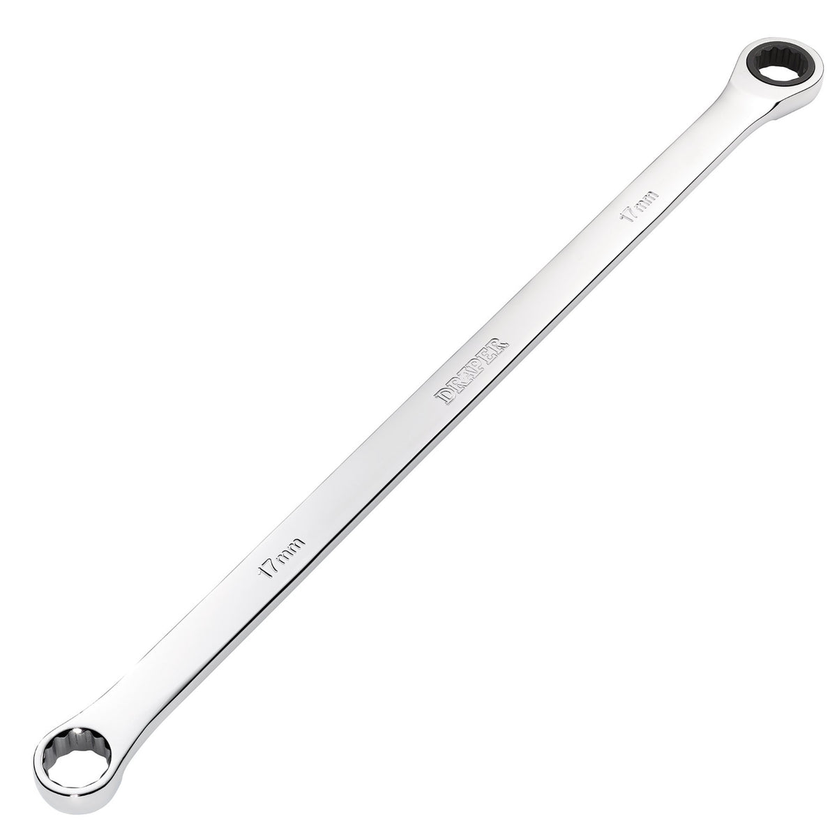 Draper HI-TORQ Metric Extra-Long Double Ring Ratchet Spanner, 17mm : Model No. 8231BSXLMM