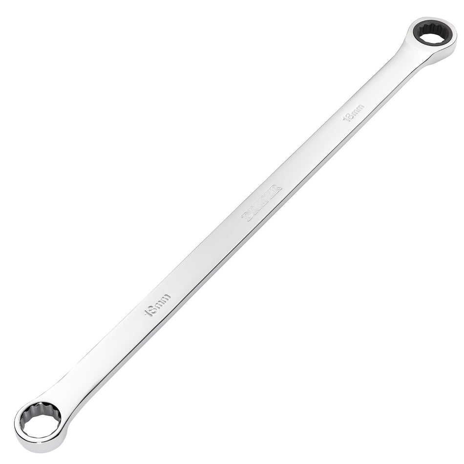 Draper HI-TORQ Metric Extra-Long Double Ring Ratchet Spanner, 18mm : Model No. 8231BSXLMM