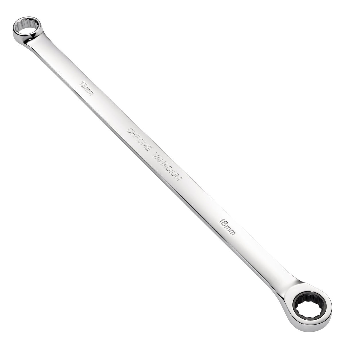 Draper HI-TORQ Metric Extra-Long Double Ring Ratchet Spanner, 18mm : Model No. 8231BSXLMM