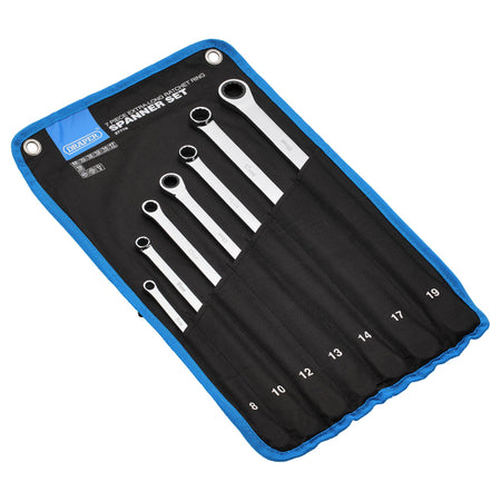 Draper HI-TORQ Metric Extra-Long Double Ring Ratchet Spanner Set (7 Piece) : Model No. 8231BSXLMM/7