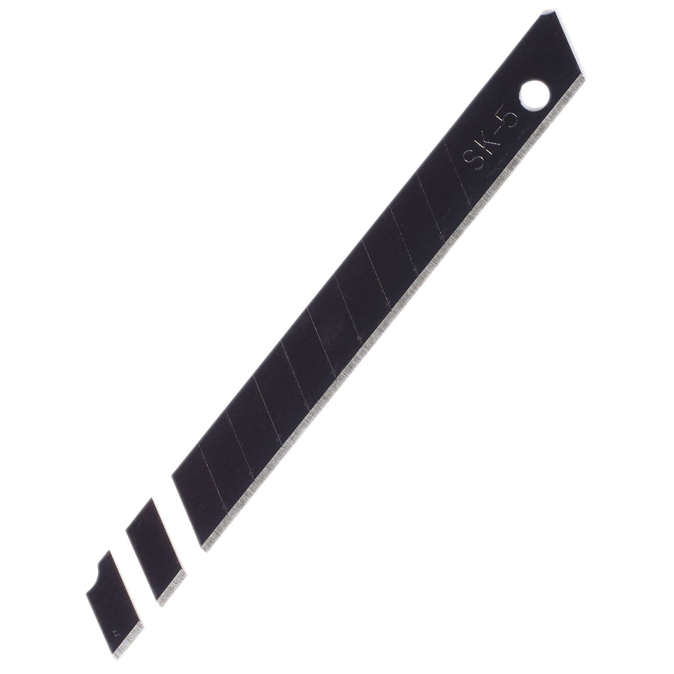 Snap-Off Segment Knife Blades, 9mm, Black (Pack of 10) : Model No. SB10-9B