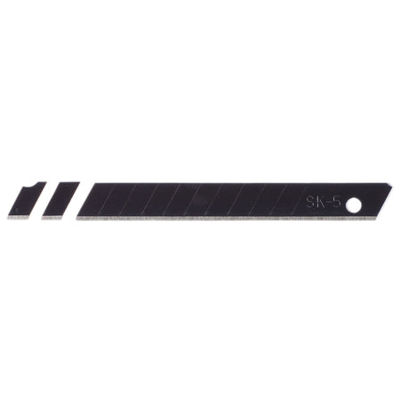 Snap-Off Segment Knife Blades, 9mm, Black (Pack of 10) : Model No. SB10-9B