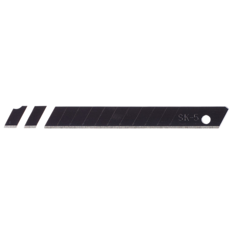 Snap-Off Segment Knife Blades, 9mm, Black (Pack of 10) : Model No. SB10-9B