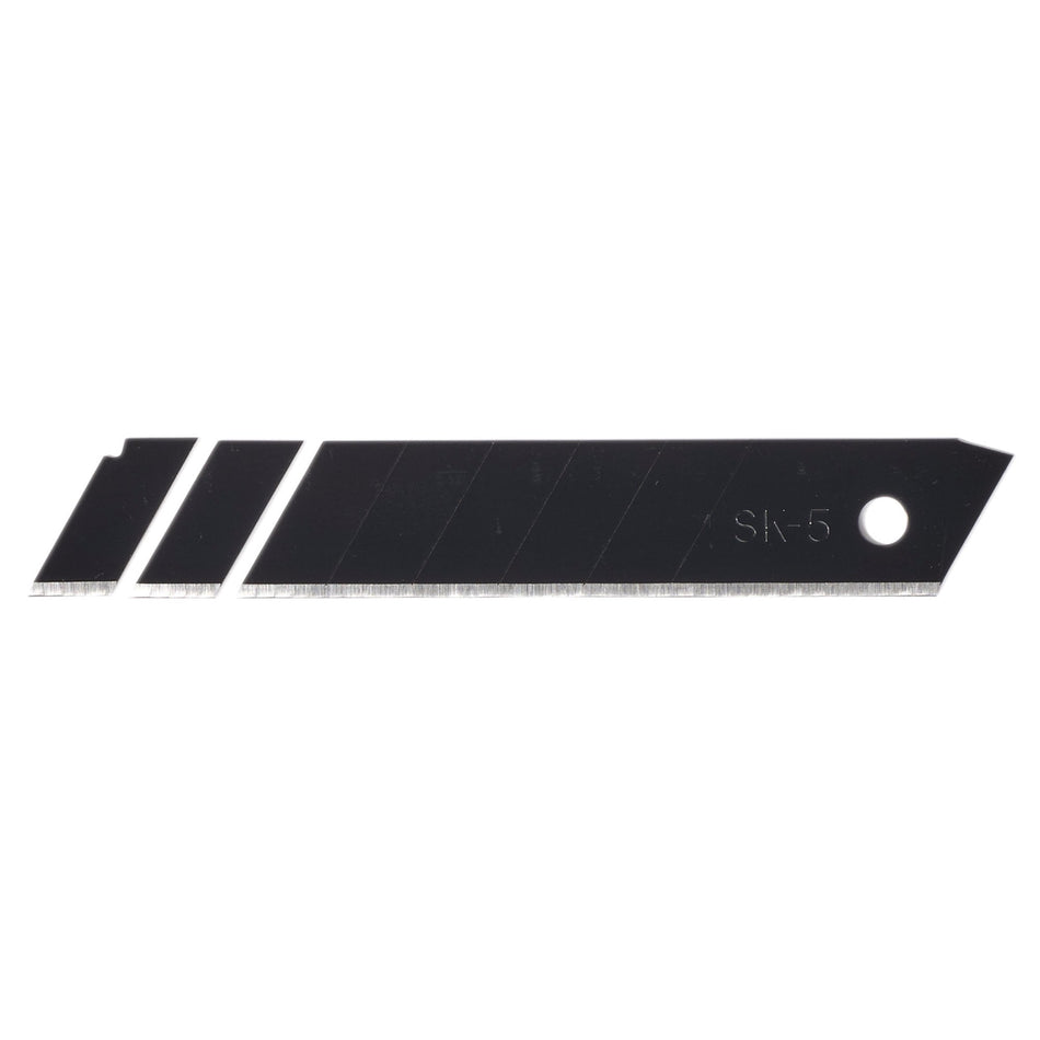Snap-Off Segment Knife Blades, 18mm, Black (Pack of 10) : Model No. SB10-18B