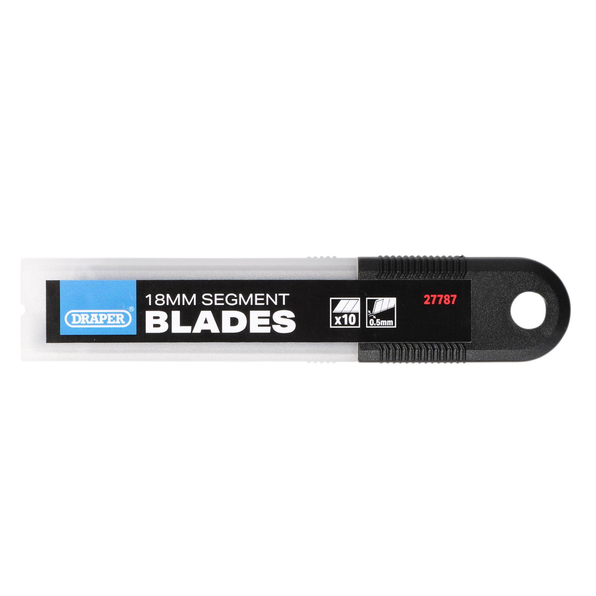 Snap-Off Segment Knife Blades, 18mm, Black (Pack of 10) : Model No. SB10-18B