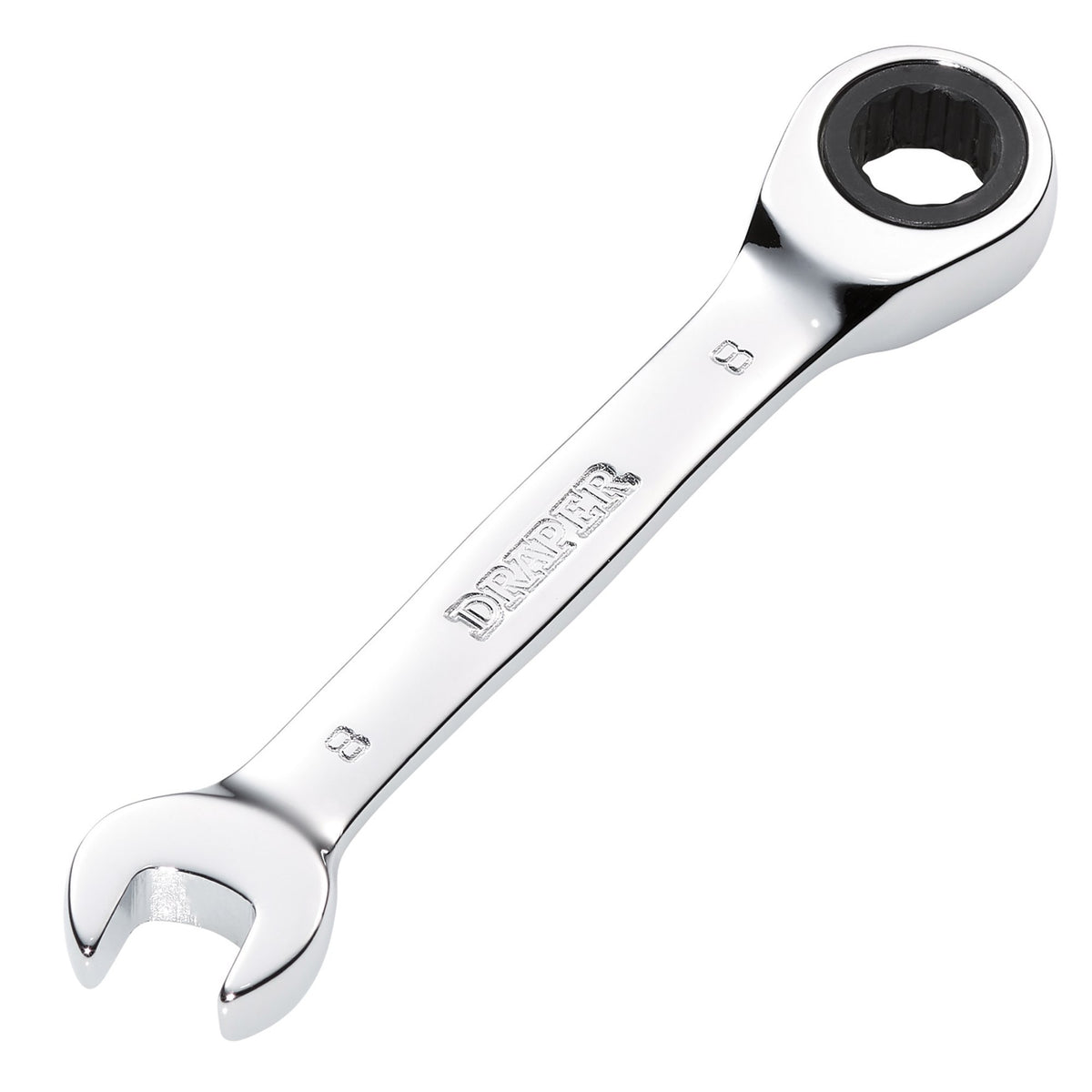 Draper HI-TORQ Metric Stubby Ratchet Combination Spanner, 8mm : Model No. 8230MMS