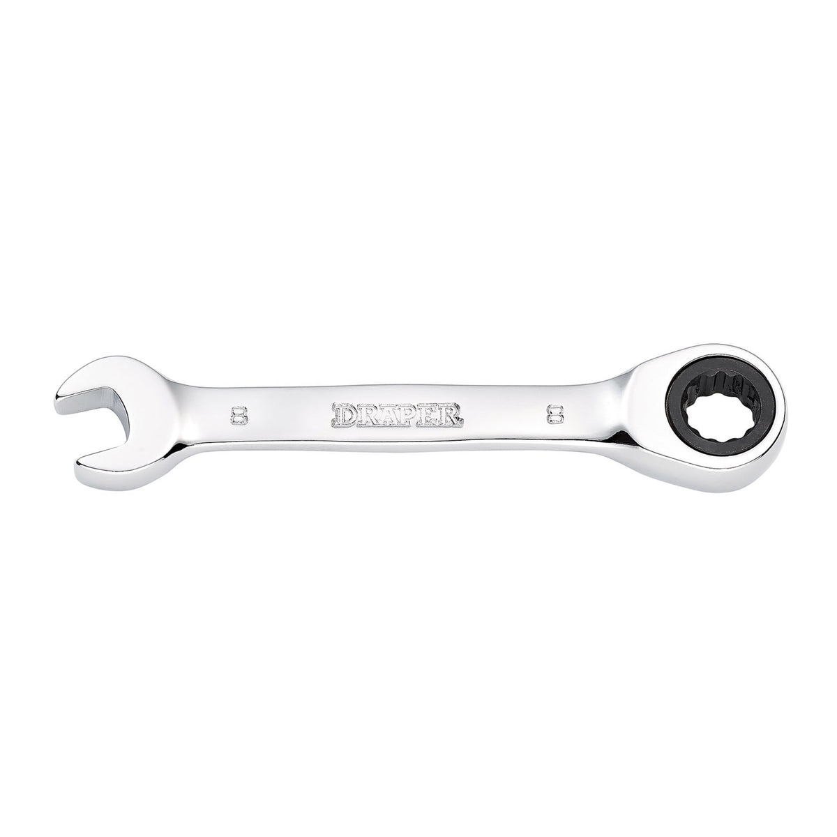 Draper HI-TORQ Metric Stubby Ratchet Combination Spanner, 8mm : Model No. 8230MMS