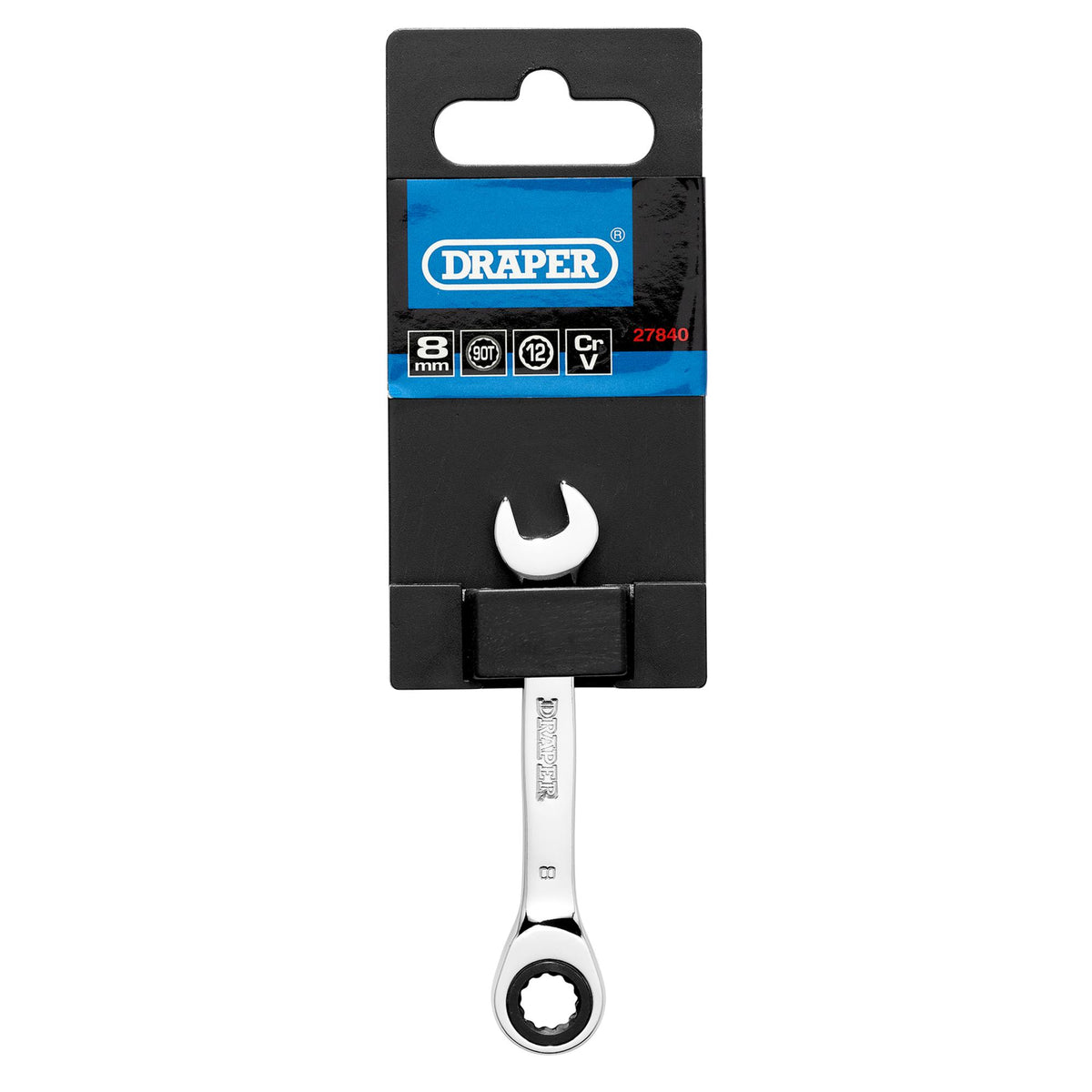 Draper HI-TORQ Metric Stubby Ratchet Combination Spanner, 8mm : Model No. 8230MMS