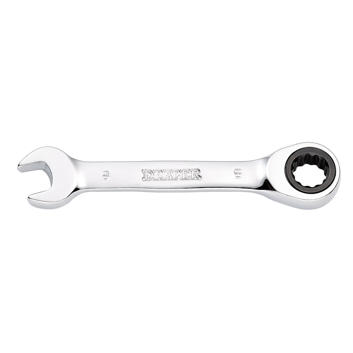 Draper HI-TORQ Metric Stubby Ratchet Combination Spanner, 9mm : Model No. 8230MMS