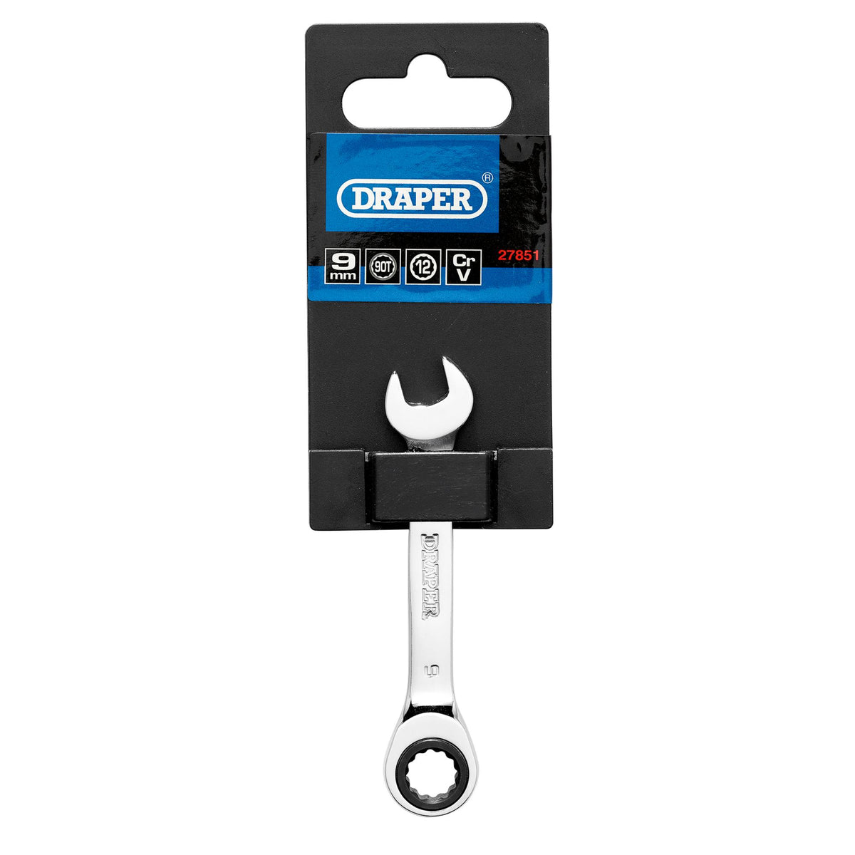 Draper HI-TORQ Metric Stubby Ratchet Combination Spanner, 9mm : Model No. 8230MMS