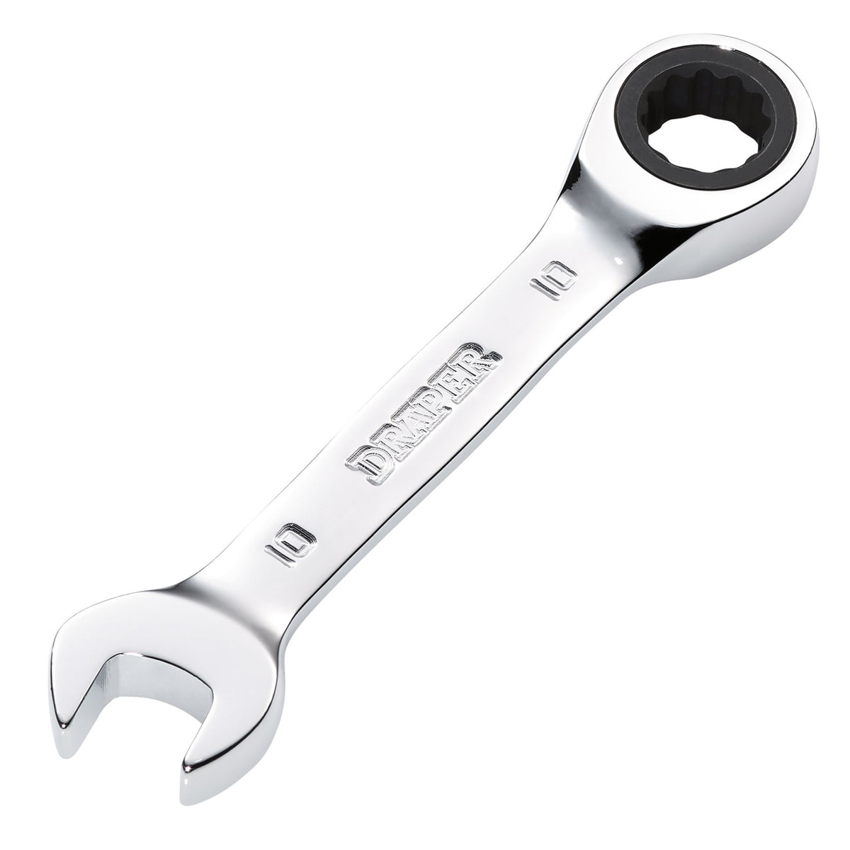 Draper HI-TORQ Metric Stubby Ratchet Combination Spanner, 10mm : Model No. 8230MMS