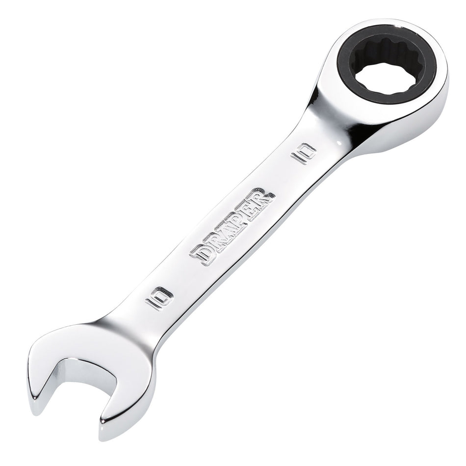 Draper HI-TORQ Metric Stubby Ratchet Combination Spanner, 10mm : Model No. 8230MMS