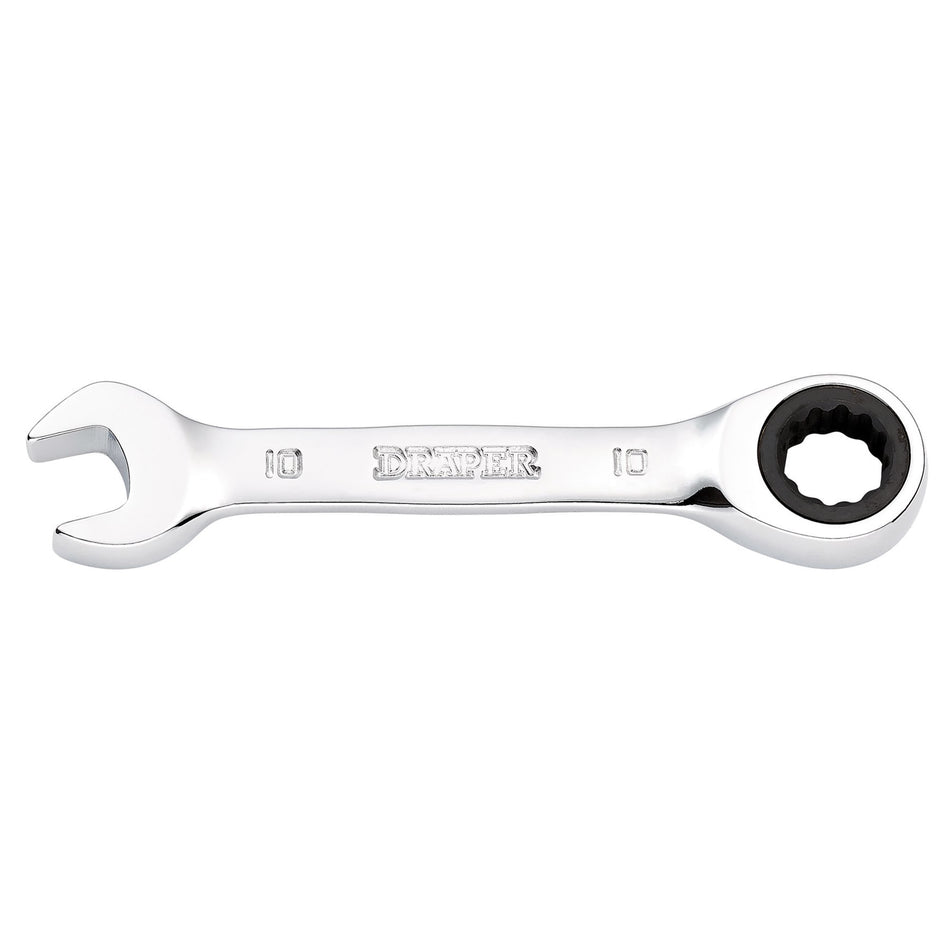 Draper HI-TORQ Metric Stubby Ratchet Combination Spanner, 10mm : Model No. 8230MMS