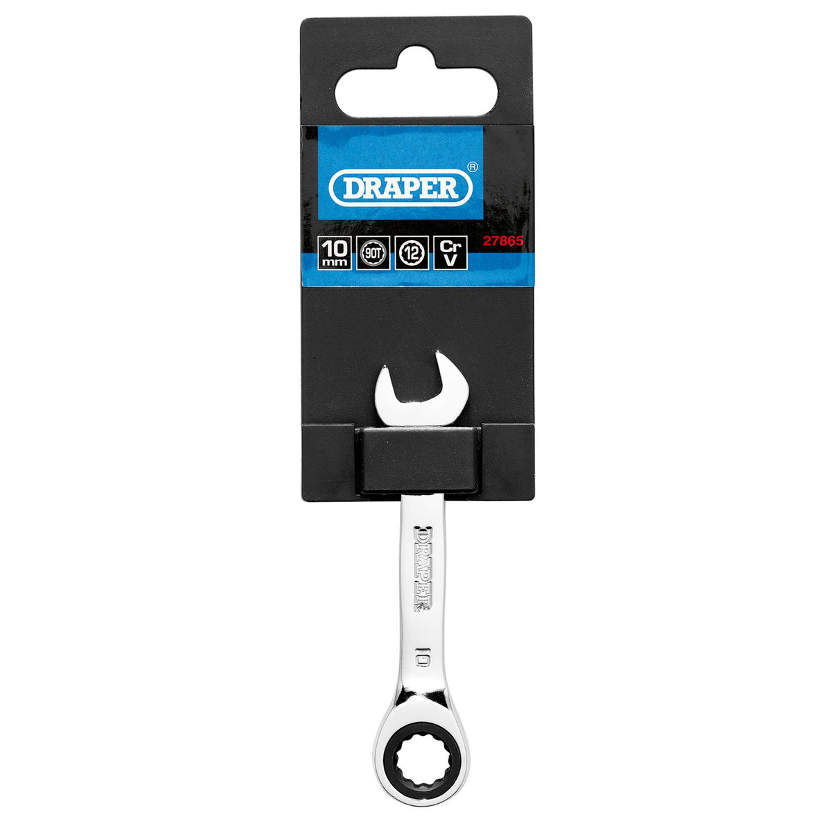 Draper HI-TORQ Metric Stubby Ratchet Combination Spanner, 10mm : Model No. 8230MMS