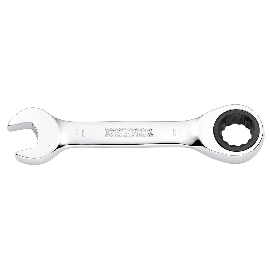 Draper HI-TORQ Metric Stubby Ratchet Combination Spanner, 11mm : Model No. 8230MMS