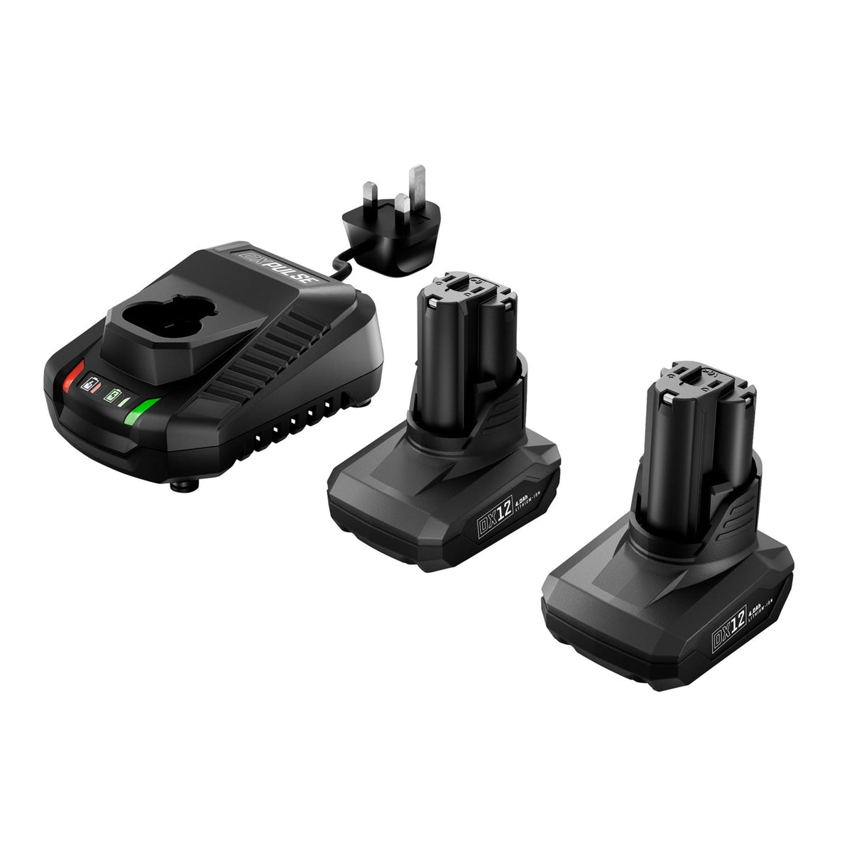 DXPULSE 12V Brushless Combi Drill Kit, 2 x 4.0Ah Batteries, 1 x Fast Charger