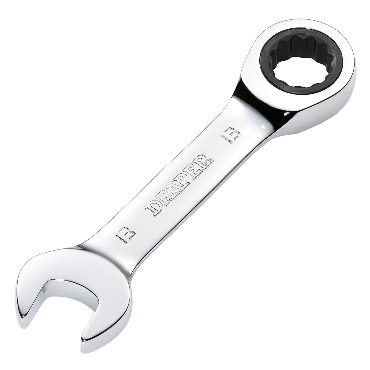 Draper HI-TORQ Metric Stubby Ratchet Combination Spanner, 13mm : Model No. 8230MMS