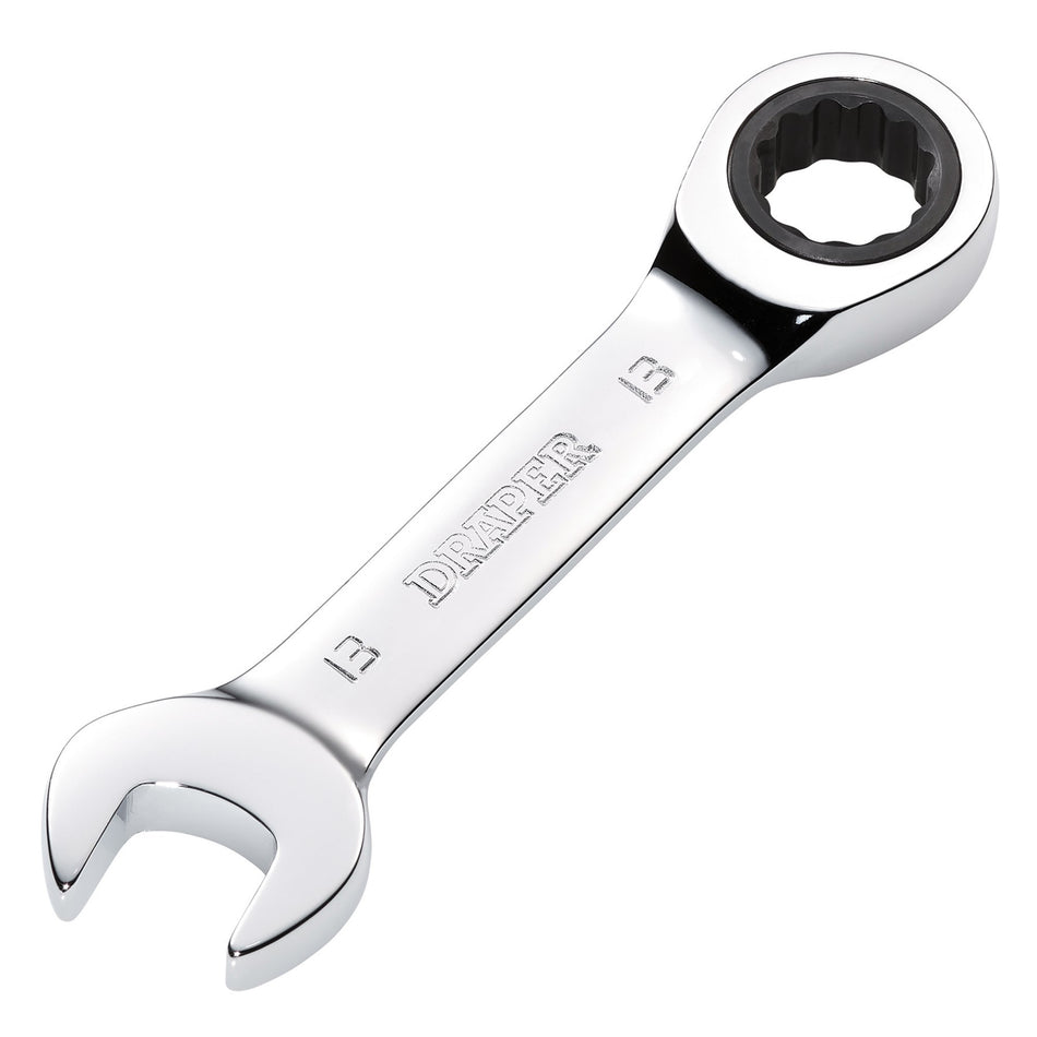 Draper HI-TORQ Metric Stubby Ratchet Combination Spanner, 13mm : Model No. 8230MMS