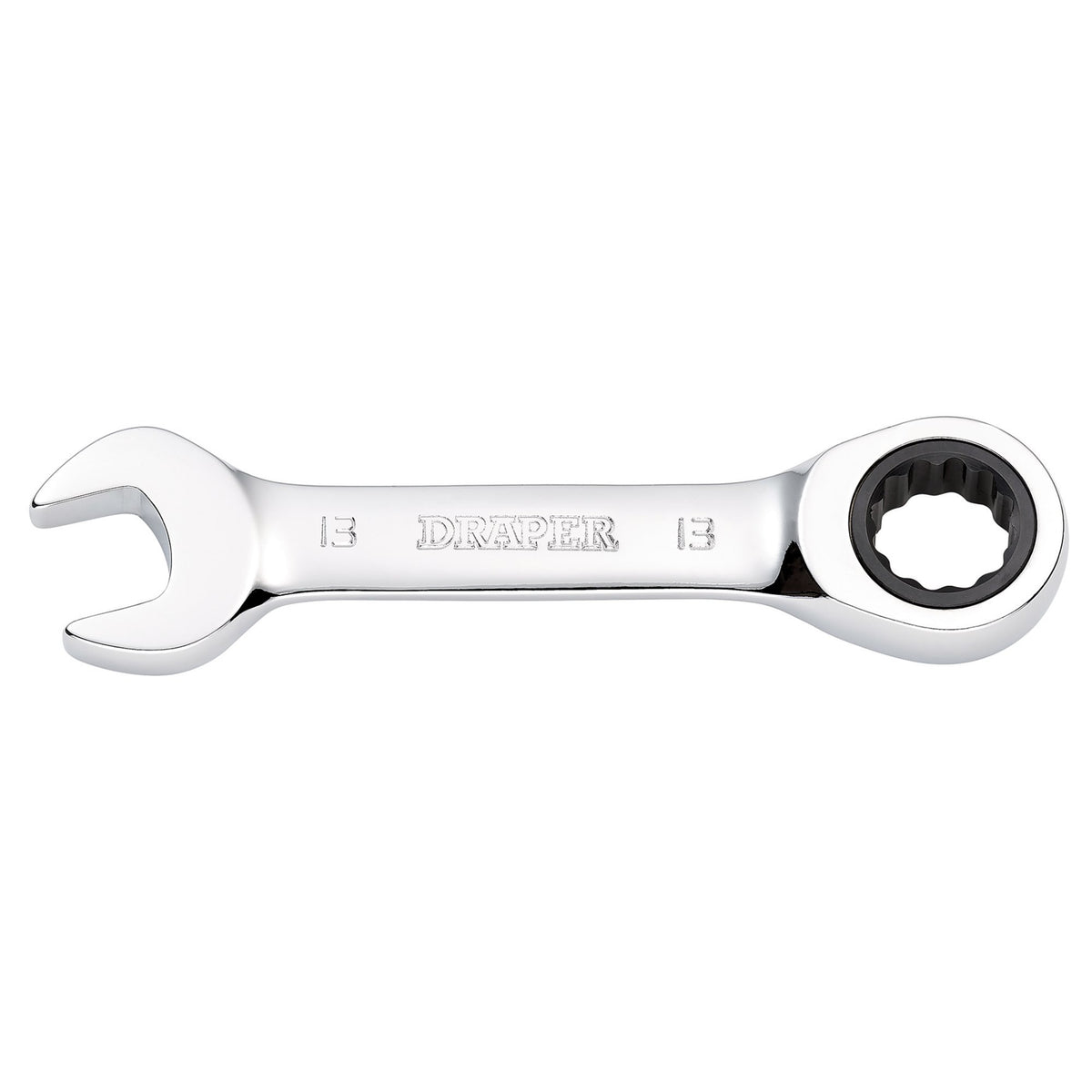 Draper HI-TORQ Metric Stubby Ratchet Combination Spanner, 13mm : Model No. 8230MMS