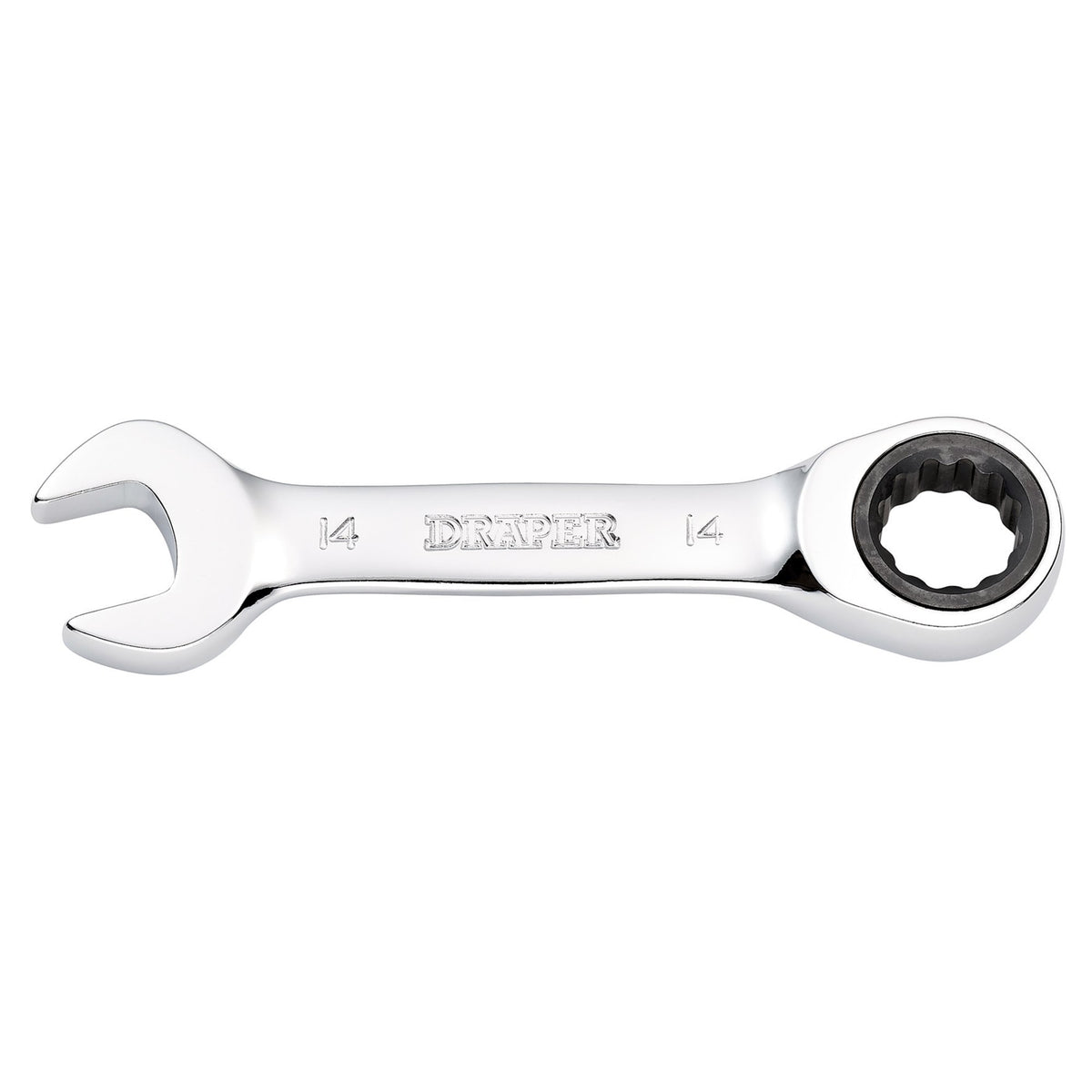 Draper HI-TORQ Metric Stubby Ratchet Combination Spanner, 14mm : Model No. 8230MMS