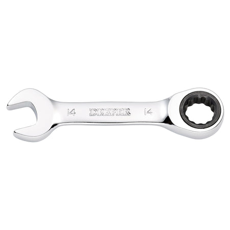 Draper HI-TORQ Metric Stubby Ratchet Combination Spanner, 14mm : Model No. 8230MMS