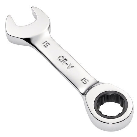 Draper HI-TORQ Metric Stubby Ratchet Combination Spanner, 15mm : Model No. 8230MMS