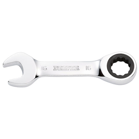 Draper HI-TORQ Metric Stubby Ratchet Combination Spanner, 16mm : Model No. 8230MMS