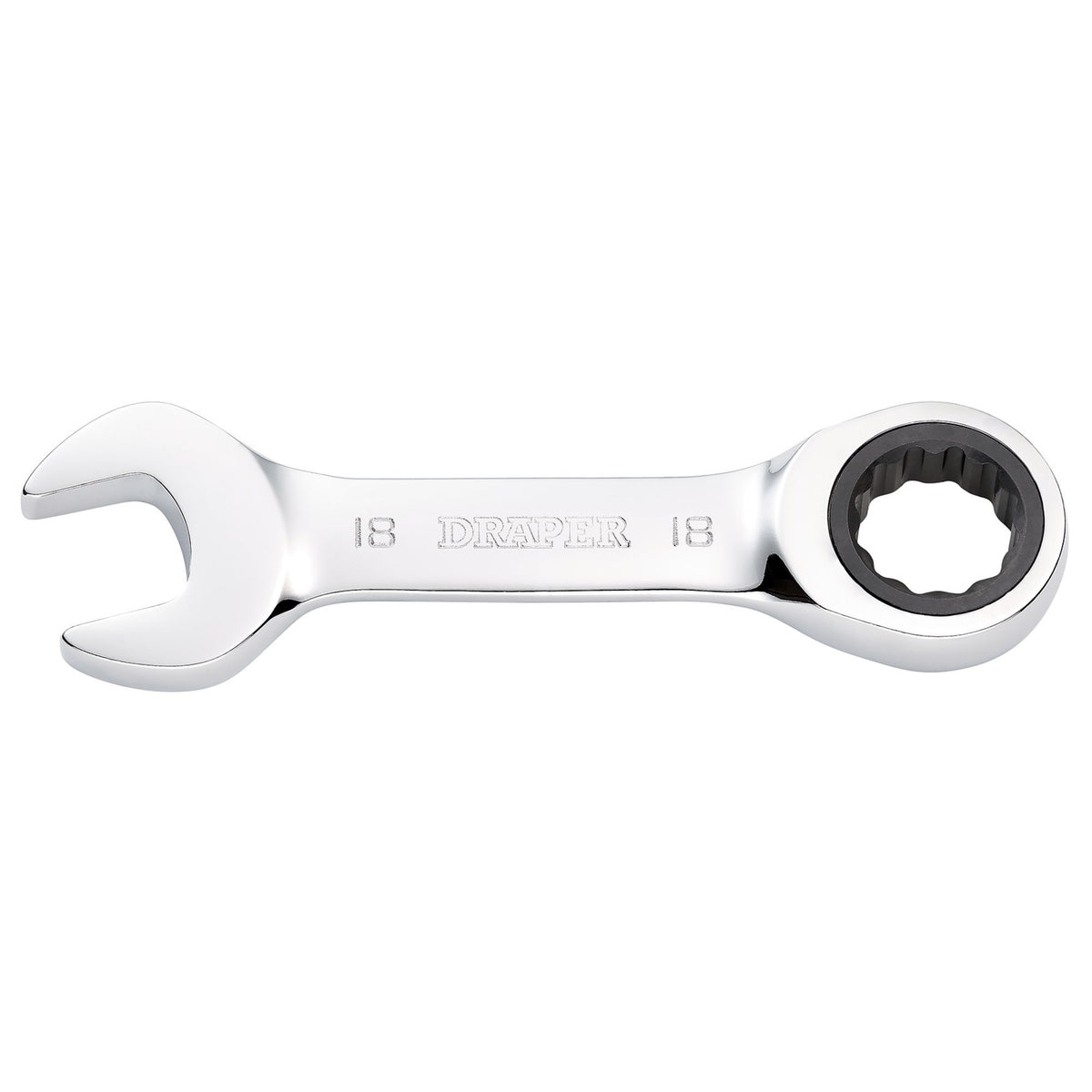 Draper HI-TORQ Metric Stubby Ratchet Combination Spanner, 18mm : Model No. 8230MMS