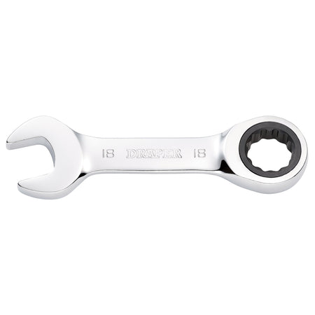 Draper HI-TORQ Metric Stubby Ratchet Combination Spanner, 18mm : Model No. 8230MMS