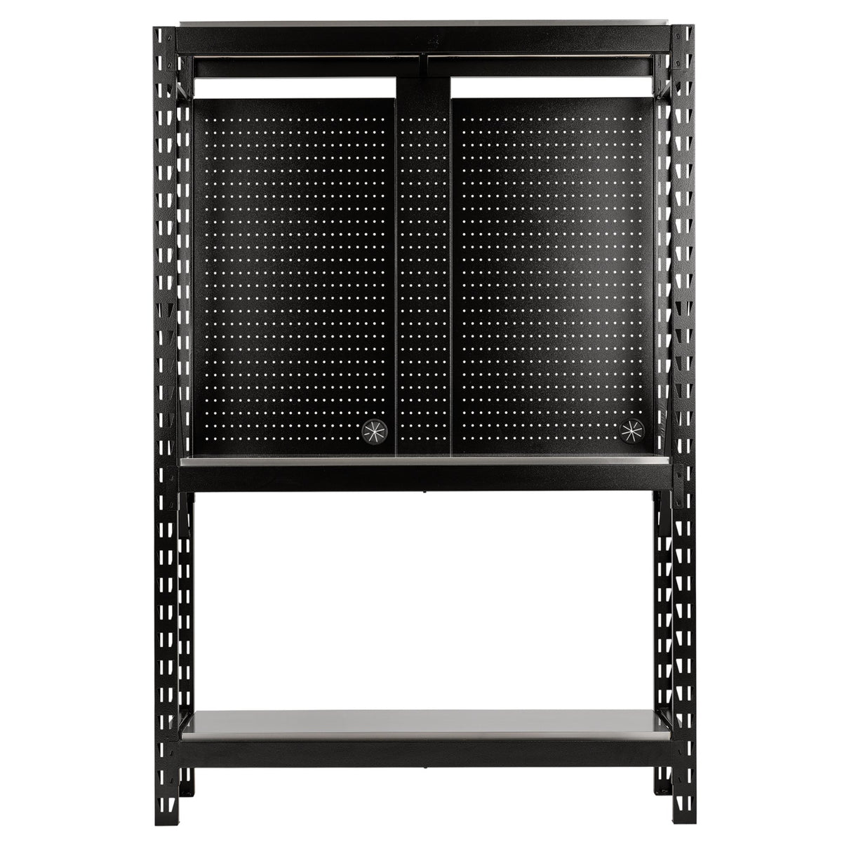BUNKER 17 Piece Modular 3 Tier Racking with Stainless Steel Shelving and Pegboards, 1500mm : Model No. MS400-54-17PC S