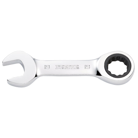 Draper HI-TORQ Metric Stubby Ratchet Combination Spanner, 19mm : Model No. 8230MMS