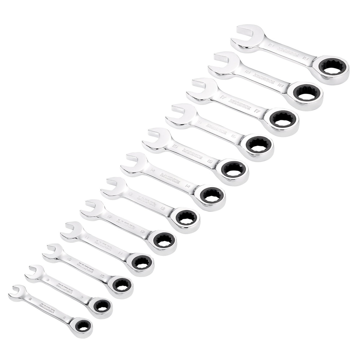 Draper HI-TORQ Metric Stubby Ratchet Combination Spanner Set (12 Piece) : Model No. 8230MMS/12