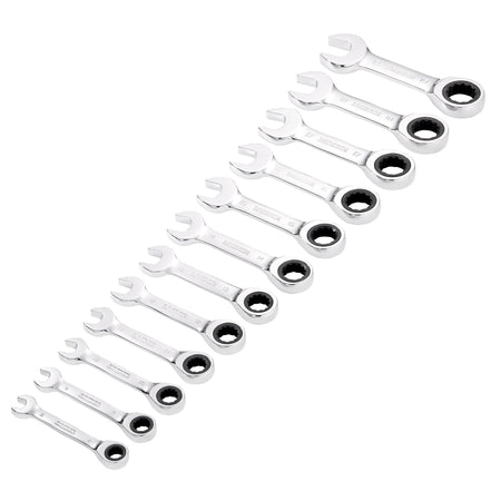 Draper HI-TORQ Metric Stubby Ratchet Combination Spanner Set (12 Piece) : Model No. 8230MMS/12