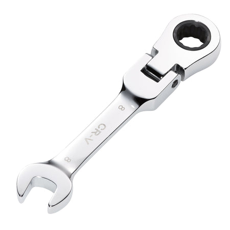 Draper HI-TORQ Metric Stubby Flexible Head Ratchet Combination Spanner, 8mm : Model No. 8230FMMBS
