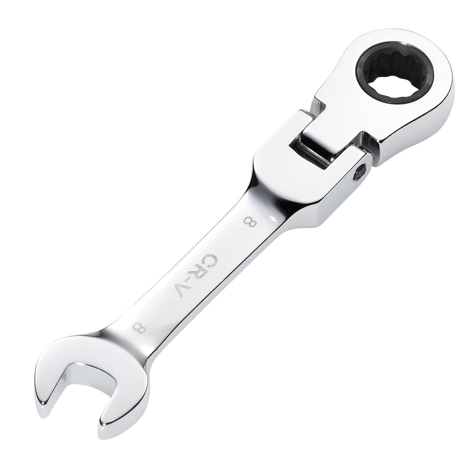 Draper HI-TORQ Metric Stubby Flexible Head Ratchet Combination Spanner, 8mm : Model No. 8230FMMBS