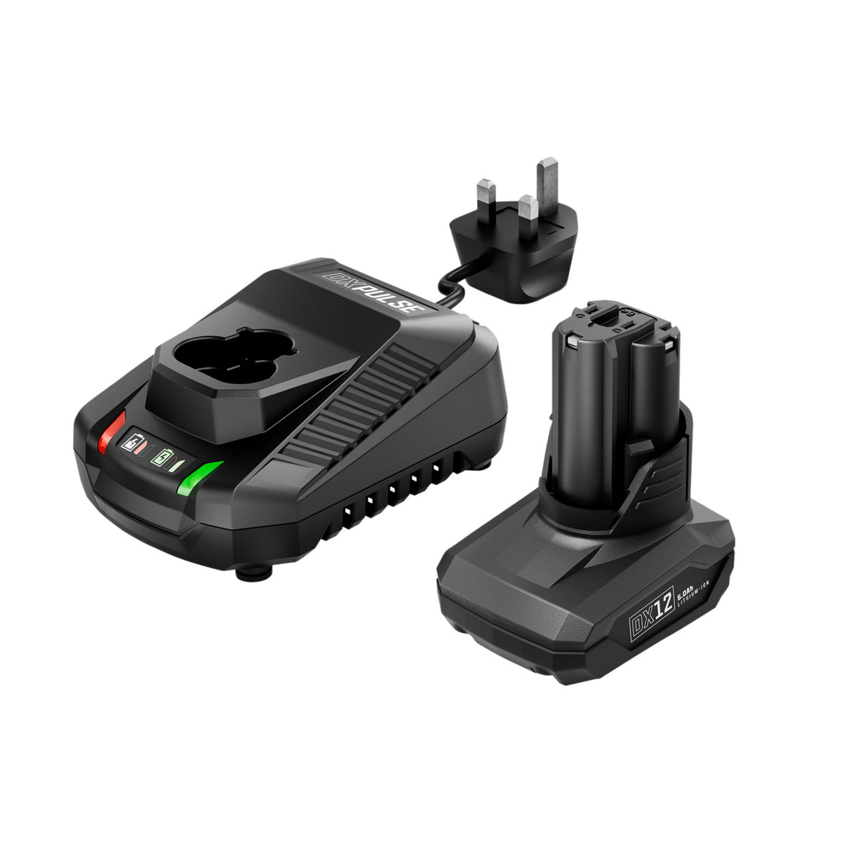 DXPULSE 12V Brushless Impact Driver Kit, 1/4" Sq. Dr., 1 x 5.0Ah Battery, 1 x Fast Charger