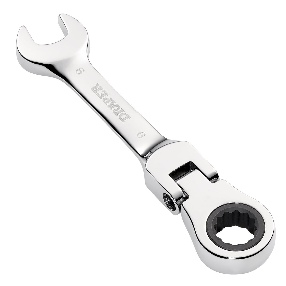 Draper HI-TORQ Metric Stubby Flexible Head Ratchet Combination Spanner, 9mm : Model No. 8230FMMBS