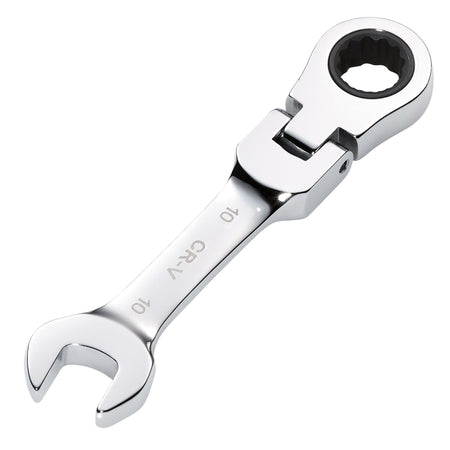 Draper HI-TORQ Metric Stubby Flexible Head Ratchet Combination Spanner, 10mm : Model No. 8230FMMBS