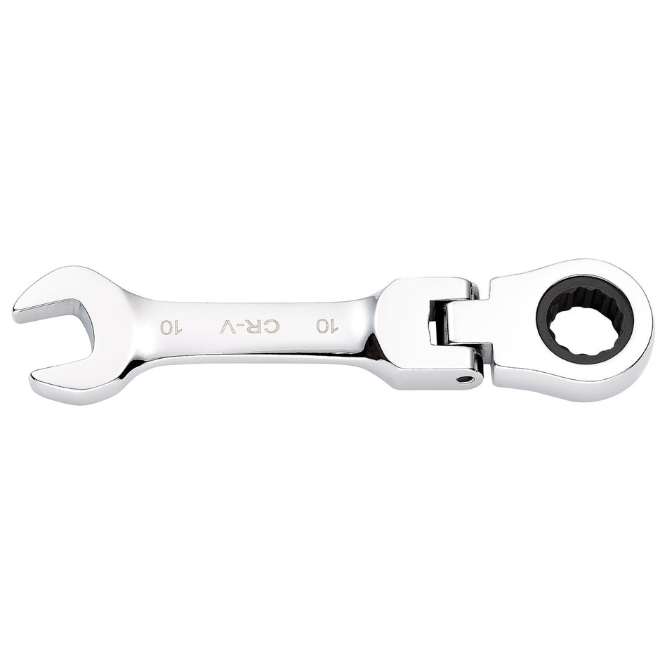 Draper HI-TORQ Metric Stubby Flexible Head Ratchet Combination Spanner, 10mm : Model No. 8230FMMBS