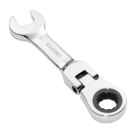 Draper HI-TORQ Metric Stubby Flexible Head Ratchet Combination Spanner, 11mm : Model No. 8230FMMBS