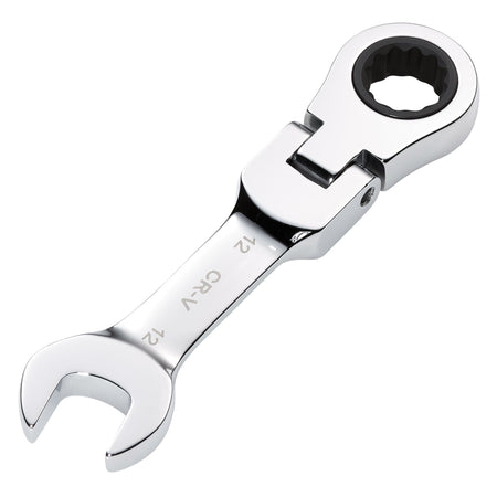 Draper HI-TORQ Metric Stubby Flexible Head Ratchet Combination Spanner, 12mm : Model No. 8230FMMBS