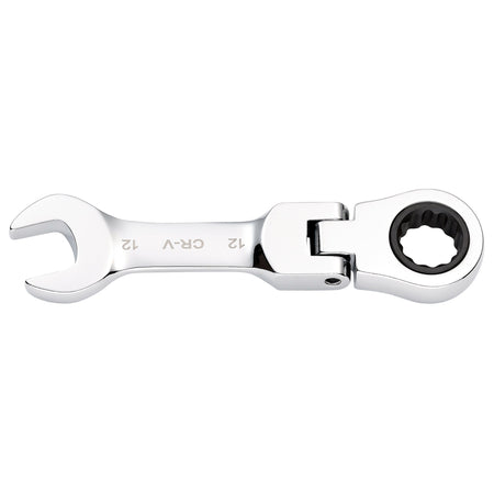 Draper HI-TORQ Metric Stubby Flexible Head Ratchet Combination Spanner, 12mm : Model No. 8230FMMBS